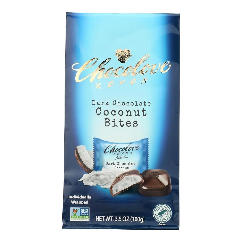 Photoroom-20260907_161035_4 Chocolove Organic Dark Chocolate Coconut Bites, 3.5 OZ - Image 1