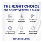 MOUTHWATCHERS Soft Manual Toothbrush, Adults, Flossing Bristles, Rose - Image 5